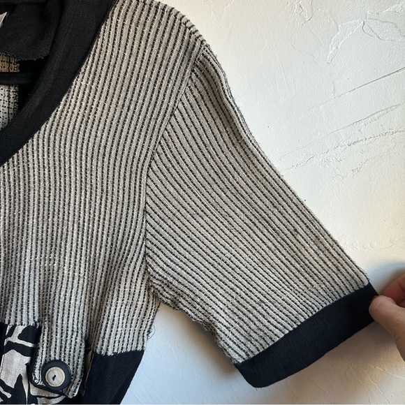 90s Vintage Linen Blend Jumpsuit with Button Up Top and Wide Leg Trousers Size 6 - Picture 8 of 14